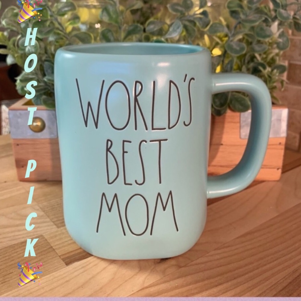 Rae Dunn “WORLD’S BEST MOM” LL Ceramic Blue Mug NWT